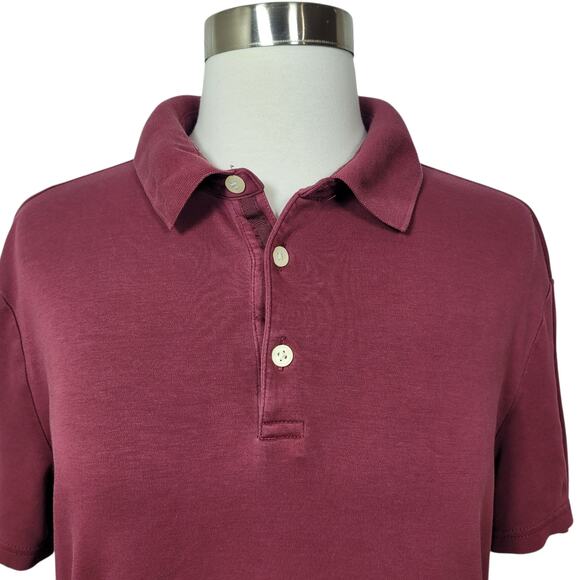 Joseph Abboud Men's Modern Fit Maroon Collared Polo Short Sleeve Shirt Small - Picture 2 of 7